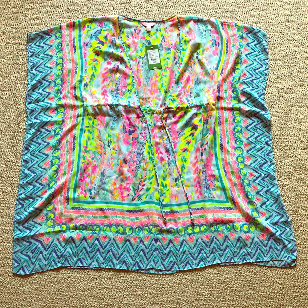 Lilly Pulitzer Gardenia coverup Catch the Wave XS